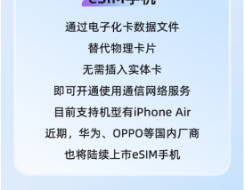 手机无卡时代来了！中国电信：华为、OPPO等将陆续上市eSIM手机 !